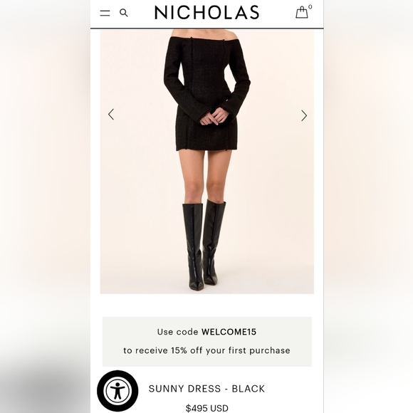 NWT NICHOLAS The Label Sunny tweed dress - Picture 2 of 10